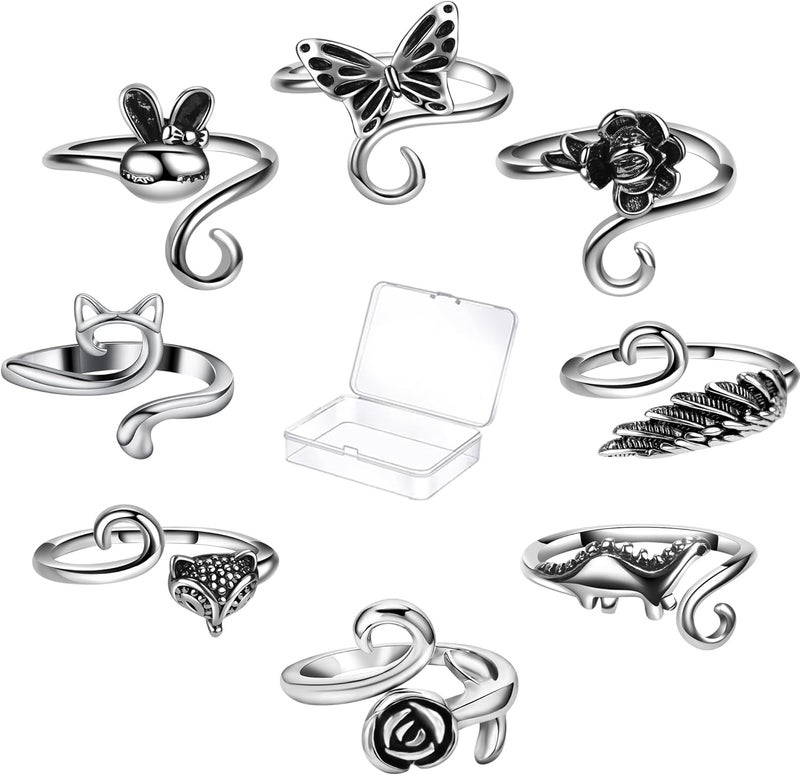 Hotlea Store 8 Pieces Crochet Tension Rings for Crocheting Yarn Guide Ring for Finger Yarn Crochet Ring Knitting Accessories - Image 1